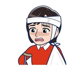 Beautiful woman dressed in red clothes