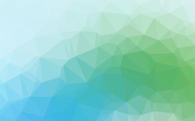 Light Blue, Green vector shining triangular pattern.