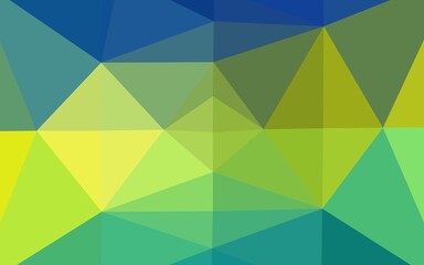 Dark Blue, Yellow vector abstract polygonal layout.