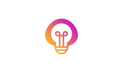 Creative Vector Illustration Logo Design. Lightbulb Mushroom Logo Concept