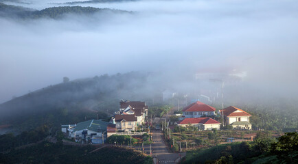 Clouds on the small town