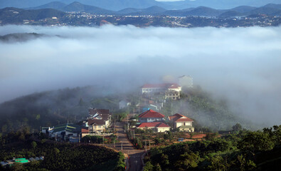 fog over the mountains