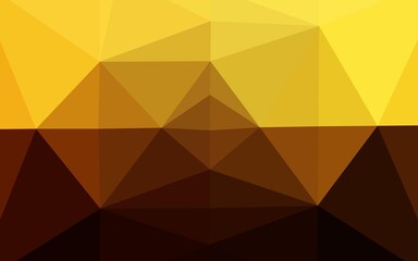 Dark Orange vector shining triangular background.
