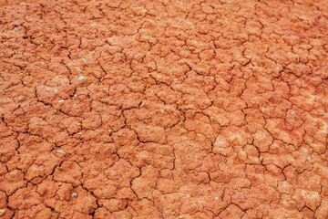 Nature background of cracked dry lands. Natural texture of soil with cracks. Broken clay surface of...