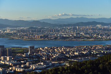 Overview of the city from above