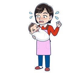 Beautiful woman in a pink apron