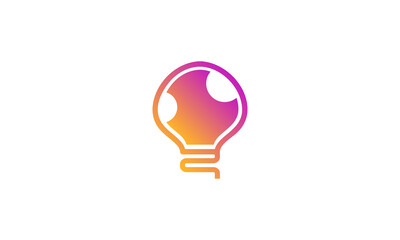 Creative Vector Illustration Logo Design. Lightbulb Mushroom Logo Concept