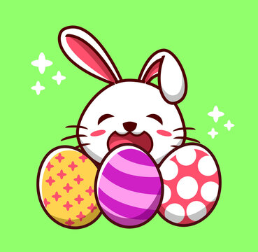 cute adorable easter bunny illustration