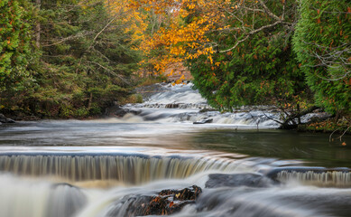 Scenic Upper Bond falls near Paulding in Michigan Upper peninsula
