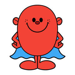 Cartoon Simple Cute Superhero Character Illustration