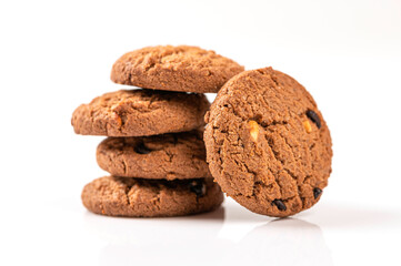 Chocolate chip cookies isolated