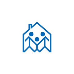 Family House care logo template blue