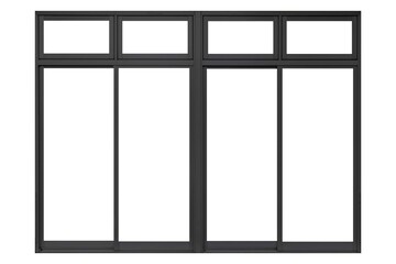 Black aluminum door frame isolated on a white background - 386296379