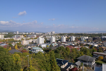 千里中央公園の展望台から千里ニュータウン古江台・藤白台（吹田市）方面を望む