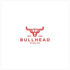 Bull Head Line Art Logo Vector illustration