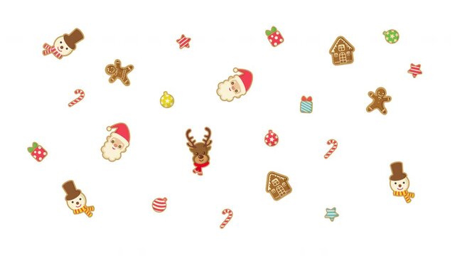Christmas abstract background with gingerbread cookies