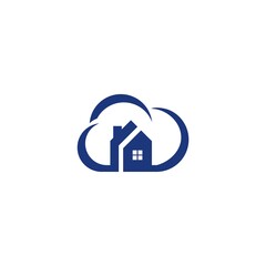 Cloud House Logo Design Template
