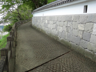 福知山城の石垣と塀