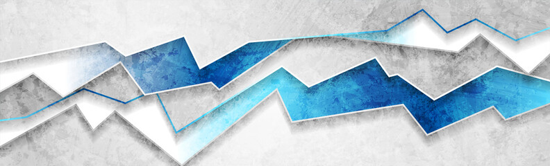 Abstract grey and blue grunge corporate material texture background. Vector banner design