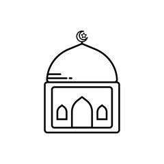 Mosque line symbol. Design template vector