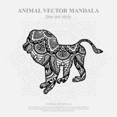 Animal Vector Mandala Line Art Style