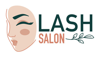 Eyelash extension salon, beauty studio for women vector