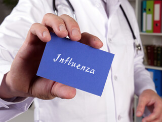 Health care concept about Influenza  with inscription on the page.