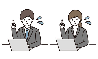 ビジネスマン ビジネスウーマン ポイント パソコン