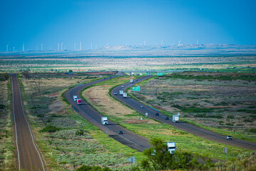 Highway on travel vacation. Route through.