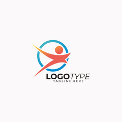 fit people logo icon vector isolated