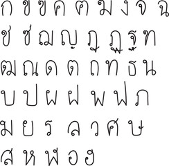  font thai set ,hand written font thai