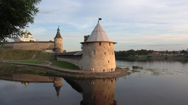July evening at the Pskov Kremlin. Pskov, Russia