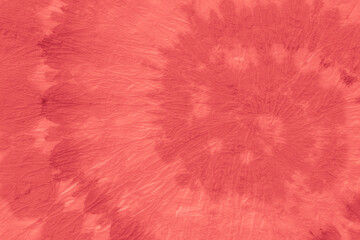 Fototapeta premium Coral Tie Dye Swirl. Crumpled Paper. Watercolour 