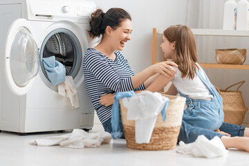 family doing laundry