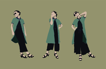 fashion model in a dress