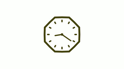 Counting down yellow dark clock icon with trick, New clock isolated