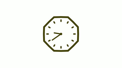 Counting down yellow dark clock icon with trick, New clock isolated