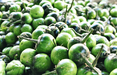Eggplant  fruit at traditional local market.