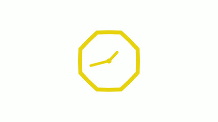 Yellow color counting down clock icon without trick, Clockisolated