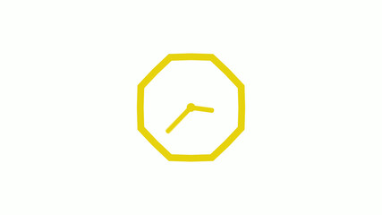 Yellow color counting down clock icon without trick, Clockisolated