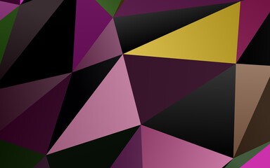 Fototapeta premium Light Pink, Green vector shining triangular background.