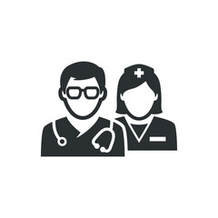 Doctor and nurse icon