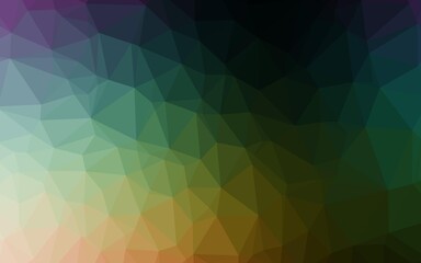 Dark Multicolor, Rainbow vector blurry triangle pattern.