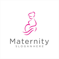 Maternity logo design template. pregnancy Mother Logo Icon symbol or icon. Pregnant Logo Simple