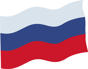 Fototapeta premium Russian flag. The banner of the Russian Federation flies in the wind. Vector illustration. Flat infographics..