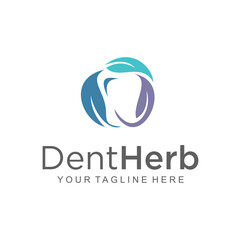 Teeth dentist natural herbal logo design vector stock. Nature Tooth dental leaf logo Design Icon. Circle tooth leaves logo concept design Symbol graphic template element vector.