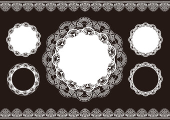 レースペーパー 背景 フレーム 素材 ベクター イラスト 水色 青 Wall Mural Necology