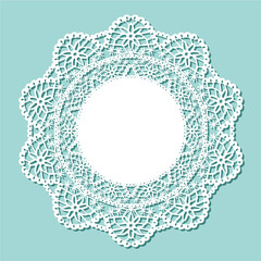レースペーパー 背景 フレーム 素材 ベクター イラスト　水色 青
