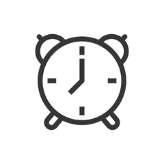 Alarm clock line style isolated vector icon. Linear pictograms on white background. Interface icon