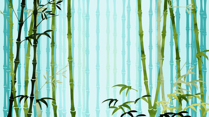 Illustration of moonlit bamboo groveN0.4